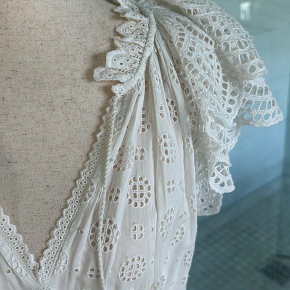 Ulla Johnson Gianna eyelet midi dress with tie waist. Excellent condition. Sz 4 - Picture 14 of 14